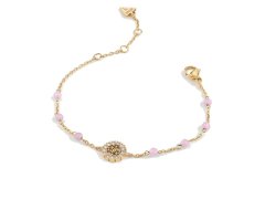 Guess Půvabný pozlacený náramek s korálky Natural Stones JUBB03074JWYGLR 19,5 cm