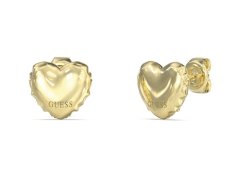 Guess Romantické pozlacené náušnice Srdíčka Iconique JUBE05543JWYGT/U