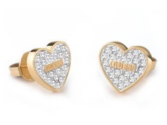 Guess Romantické pozlacené náušnice s krystaly Studs Party JUBE02173JWYGT/U