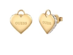 Guess Romantické pozlacené náušnice Srdíčka Falling In Love JUBE02231JWYGT/U