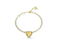 Guess Romantický pozlacený náramek se srdíčkem Mon Amour JUBB04607JWYG 14,5 cm