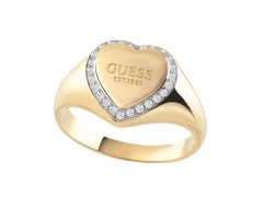 Guess Romantický pozlacený prsten Fine Heart JUBR01430JWYG 52 mm