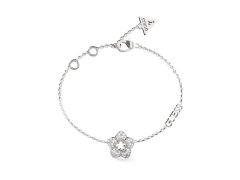 Guess Slušivý ocelový náramek s květinou Shining Winter JUBB04468JWRH 14,5 cm