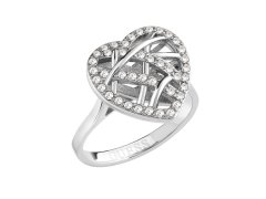 Guess Slušivý ocelový prsten Heart Cage JUBR03101JWRH 54 mm