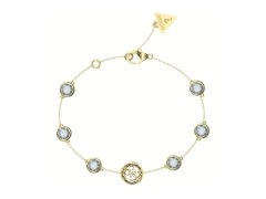 Guess Slušivý pozlacený náramek s krystaly Petra JUBB05099JWYGAQ 18,4 cm