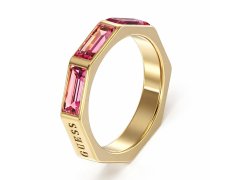 Guess Slušivý prsten s&nbsp;růžovými kubickými zirkony JUBR03174JWYGFC 54 mm