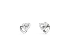 Guess Srdcové ocelové náušnice s&nbsp;krystaly Beloved JUBE06015JWRHT/U