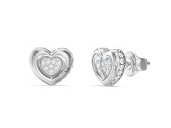 Guess Srdíčkové náušnice s krystaly L.O.V.E. JUBE05466JWRHT/U