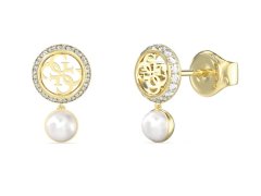Guess Stylové pozlacené náušnice s perličkou Tiny Pearly JUBE05517JWYGT/U