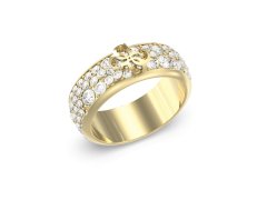 Guess Stylový pozlacený prsten s krystaly 4G Supreme JUBR06403JWYG 54 mm