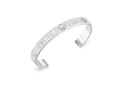 Guess Třpytivý pevný náramek s krystaly 4G Supreme JUBB06401JWRH 5,5 cm