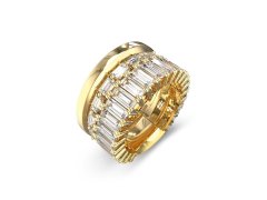 Guess Třpytivý prsten se zirkony Les Baguettes JUBR06328JWYG 54 mm