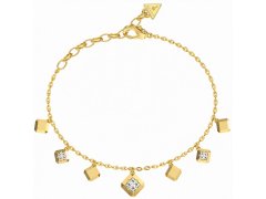 Guess Úchvatný pozlacený náramek Ace Of Diamonds JUBB06179JWYG 18,4 cm