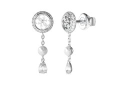 Guess Visací náušnice s perličkou a zirkony Tiny Pearly JUBE05521JWRHT/U