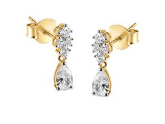 Guess Visací pozlacené náušnice Jardin JSBE04492JWYGT/U