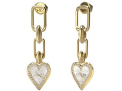 Guess Romantické pozlacené náušnice se zirkony Love Me Tender JUBE03236JWYGRHT-U