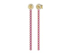 Guess Výrazné pozlacené náušnice s růžovými krystaly Paradise JUBE05144JWYGFCT/U