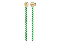 Guess Výrazné pozlacené náušnice se zelenými krystaly Paradise JUBE05144JWYGGNT/U