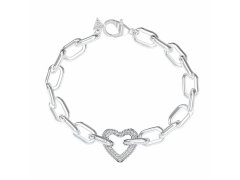 Guess Výrazný ocelový náramek Srdce Beloved JUBB05016JWRH 18,5 cm