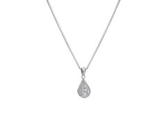 Hot Diamonds Elegantní stříbrný náhrdelník s diamantem a topazy Glimmer DP913 (řetízek, přívěsek)