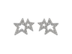 Hot Diamonds Hvězdičkové stříbrné náušnice s&nbsp;diamantem a&nbsp;topazy Shimmer DE875