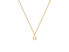 Hot Diamonds Jemný pozlacený náhrdelník s perletí a diamantem Gemstones DN198