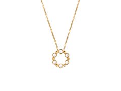 Hot Diamonds Krásný pozlacený náhrdelník s diamantem a perličkami Jac Jossa Soul DP905