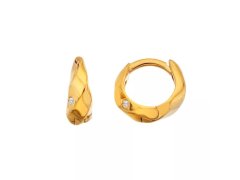 Hot Diamonds Kroucené pozlacené náušnice s&nbsp;diamanty Huggie DE852
