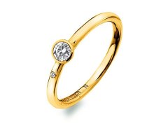 Hot Diamonds Luxusní pozlacený prsten s&nbsp;topazem a&nbsp;diamantem Gemstone DR293 54 mm