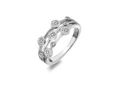 Hot Diamonds Luxusní stříbrný prsten s topazy a diamantem Willow DR207 60 mm