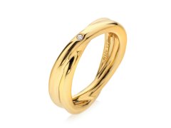 Hot Diamonds Minimalistický pozlacený prsten s&nbsp;pravým diamantem Jac Jossa Soul DR292 56 mm