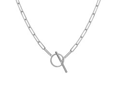 Hot Diamonds Minimalistický stříbrný náhrdelník s diamantem a topazy Linked DN171