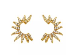 Hot Diamonds Moderní pozlacené náušnice s&nbsp;diamantem a&nbsp;topazy SOL DE898