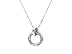 Hot Diamonds Moderní stříbrný náhrdelník s diamantem Woven DP866 (řetízek, přívěsek)