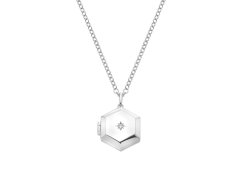 Hot Diamonds Náhrdelník s&nbsp;diamantem Hexagon Much Loved DP1100 (řetízek, přívěsek)