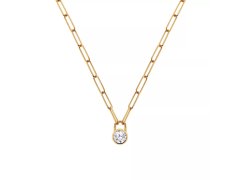 Hot Diamonds Něžný pozlacený náhrdelník s&nbsp;topazem a&nbsp;diamantem Revolve DN221