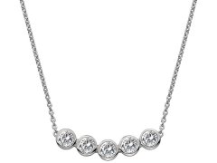 Hot Diamonds Něžný stříbrný náhrdelník s topazy a pravým diamantem Willow DN129