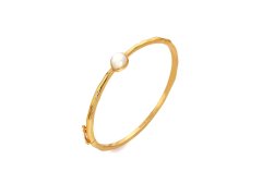 Hot Diamonds Pevný pozlacený náramek s&nbsp;diamantem a&nbsp;perletí Golden Edit Soul DC215