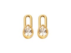 Hot Diamonds Pozlacené náušnice s&nbsp;diamanty a&nbsp;topazy Solitaire DE880