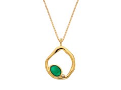 Hot Diamonds Pozlacený náhrdelník s&nbsp;achátem a&nbsp;diamantem Gemstones DP1024 (řetízek, přívěsek)