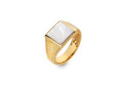 Hot Diamonds Pozlacený prsten s diamantem a perletí Jac Jossa Soul DR249 54 mm