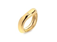 Hot Diamonds Pozlacený vlnitý prsten s&nbsp;diamantem Fiji DR319 54 mm