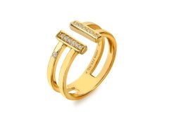 Hot Diamonds Pozlacený otevřený prsten s diamantem Much Loved DR317 55 mm