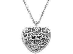 Hot Diamonds Něžný náhrdelník pro ženy Large Heart Filigree Locket DP669