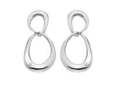 Hot Diamonds Půvabné stříbrné visací náušnice s diamanty Sleek DE742