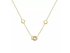 Hot Diamonds Pozlacený moderní náhrdelník s&nbsp;diamantem a&nbsp;topazy Connected DN223