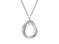 Hot Diamonds Stříbrný náhrdelník s diamanty Trio Teardrop DP779 (řetízek, přívěsek)