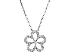 Hot Diamonds Stříbrný náhrdelník s pravým diamantem Daisy DP720 (řetízek, přívěsek)