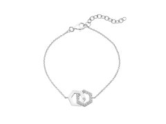 Hot Diamonds Stříbrný náramek s&nbsp;diamantem a&nbsp;topazy Hexagon DL719