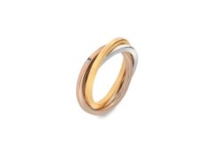 Hot Diamonds Trojitý pozlacený stříbrný prsten s pravým diamantem Trio DR297 51 mm